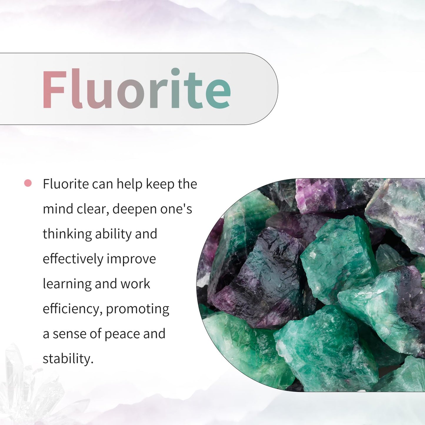 TUMBEELLUWA Natural Fluorite Crystal Wand for Healing, Pointed Crystal Obelisk Tower Raw Stone Mineral Specimen Decor, 200-350 g