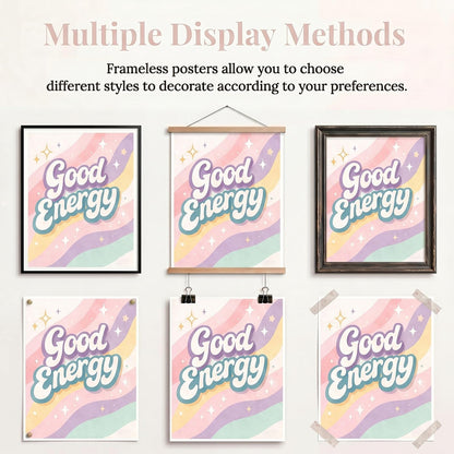 SJUDHHG Dorm Room Decor for Girls, Inspirational Posters, Ideal Birthday Graduation Gift for Girls, Preppy Pink Wall Art for College Apartment Bedroom Classrooms Living Room, 8 x 10 inch Set of 4 (Unframed)