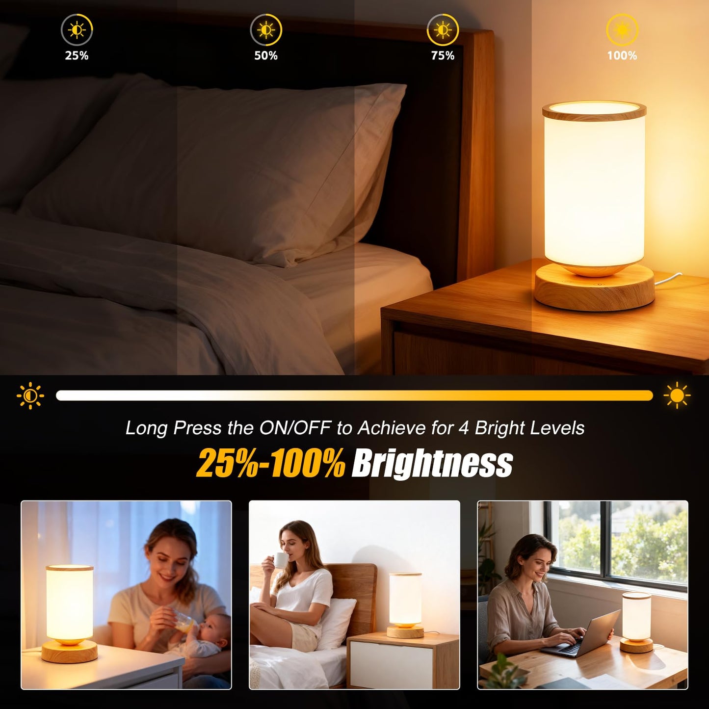 Qiuxunies Light Therapy Lamp 10000 Lux, Sunlight Lamp with Remote Control, 3 Color Temperatures & 4 Brightness Levels, Full Spectrum Light, Ideal as Desk, Bedside Lamp & Gift for Home/Office