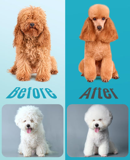 oneisall Dog Clippers Professional for Thick Hair, Heavy-Duty Dog Grooming Clippers with Detachable Metal Blade, Cordless Pet Shaver for Cockapoo Poodles