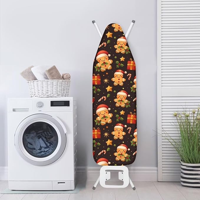 Christmas Gingerbread Man Ironing Board Cover Scorch Resistant Padding Elastic