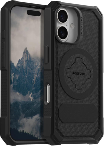Rokform Rugged Case Compatible with iPhone 16 Pro Max, Magnetic Cover (Black)