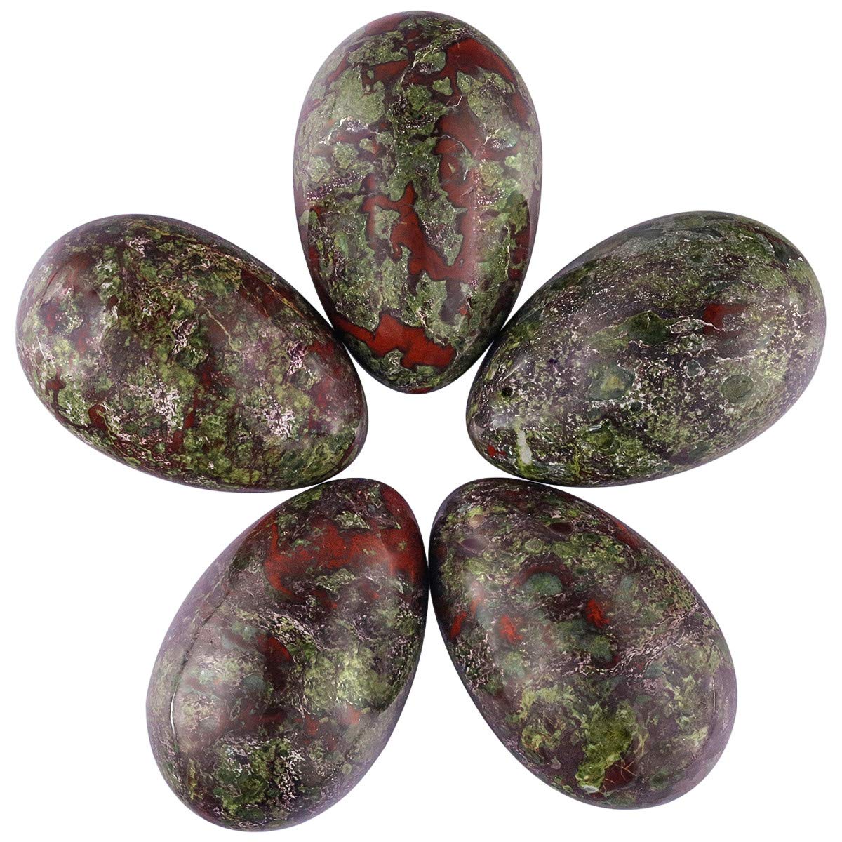 mookaitedecor Bundle - 2 Items: Natural Raw Amber Calcite Crystal Cluster Geode Stone & Dragon Blood Jasper Crystal Egg with Stone Stand for Home Decor