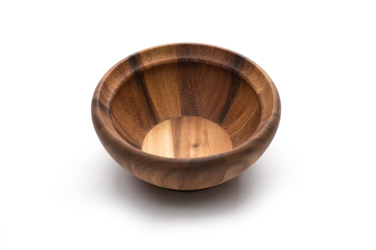 Ironwood Gourmet Salinas Small Salad Bowl Set, Set of 4 Individual Sized Wooden Salad Bowls, 7" x 3"