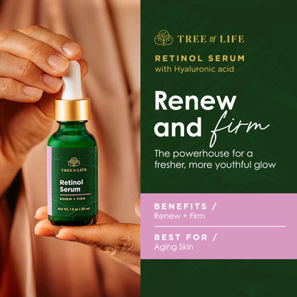 Tree of Life Beauty Facial Skin Care Set, Brightening, Firming, Hydrating, Dry Face, Dermatologist Tested - Trio Power Kit, Vitamin C, Retinol and Hyaluronic Acid, 3 count of 1 Fl Oz