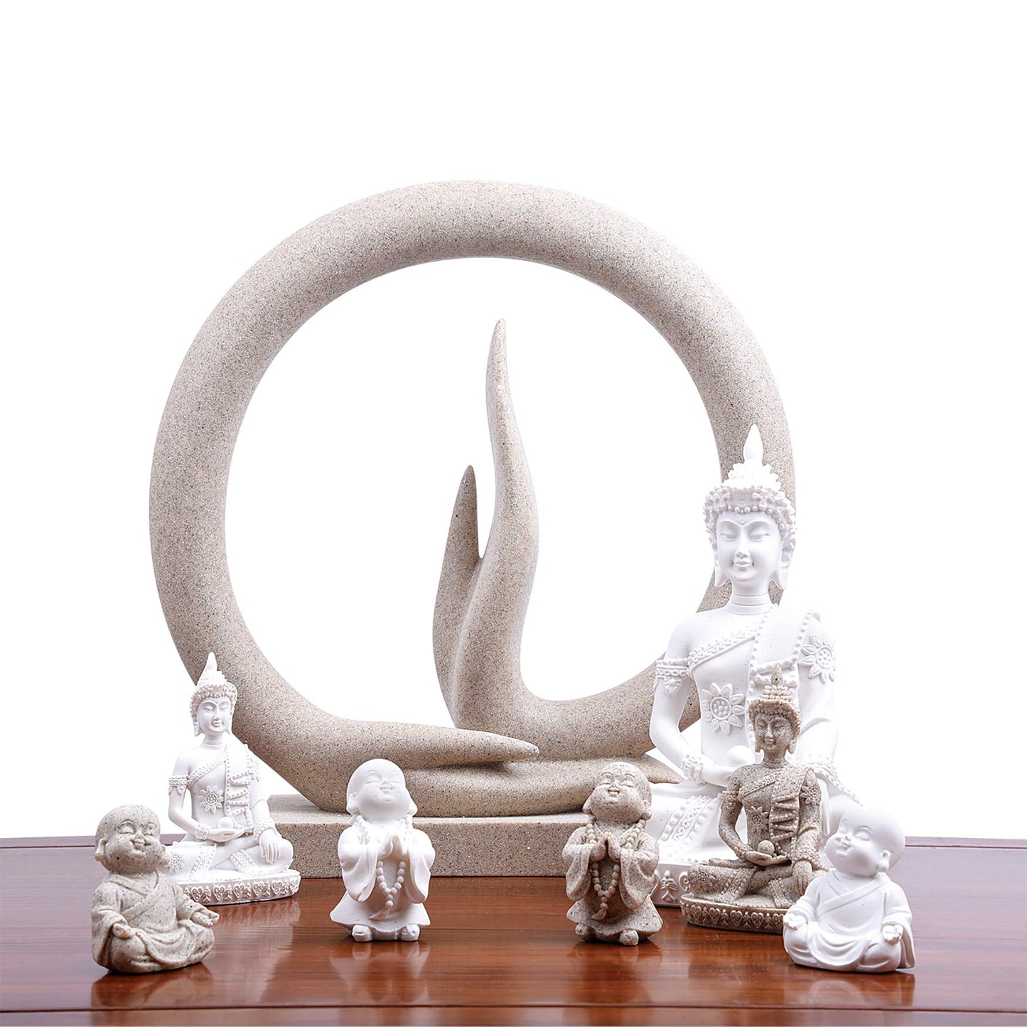 Carefree Fish Desert Sandstone Buddha Hand Statue Yoga Decor The Art of Minimalism Valuable Collection (Solid 6.6 Pounds)