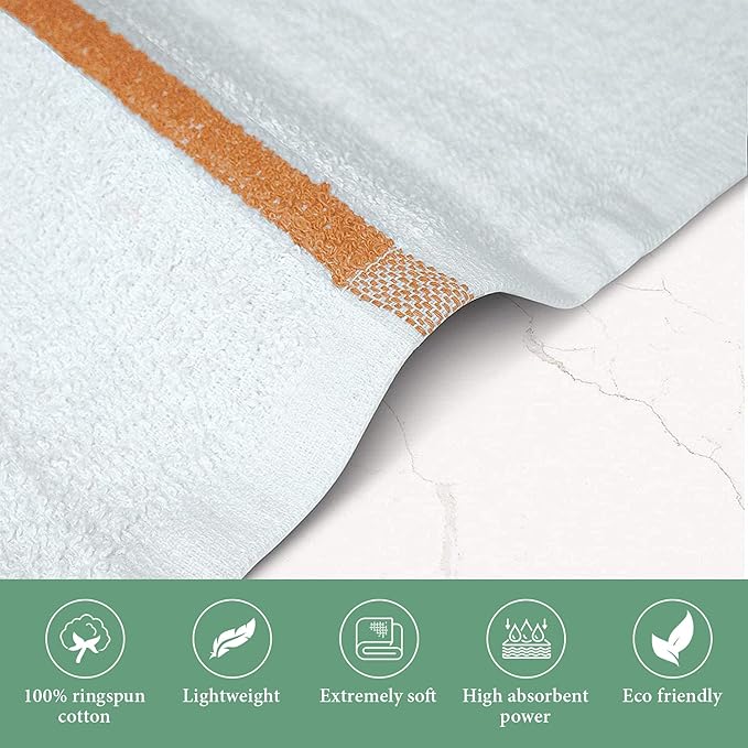 Bar Mop Gold Stripe 10lbs 16x19 Pack of 60 100% Cotton Double Stitched Route