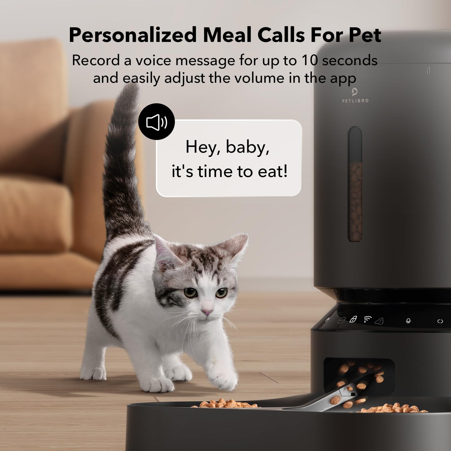 PETLIBRO Automatic Cat Feeder, 5G Wi-Fi Dual Cat Feeder with App Control for Dry Food, Low Food & Blockage Sensor, Stainless Steel Bowl, 1-10 Meals Per Day, 10s Meal Call for Cats and Dogs (5L, Black)