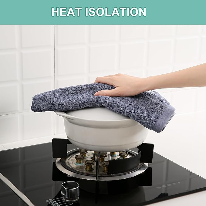 SALAS Kitchen Dish Towels, Bulk Cotton Kitchen Hand Towels, 390 GMS Plaid Dish