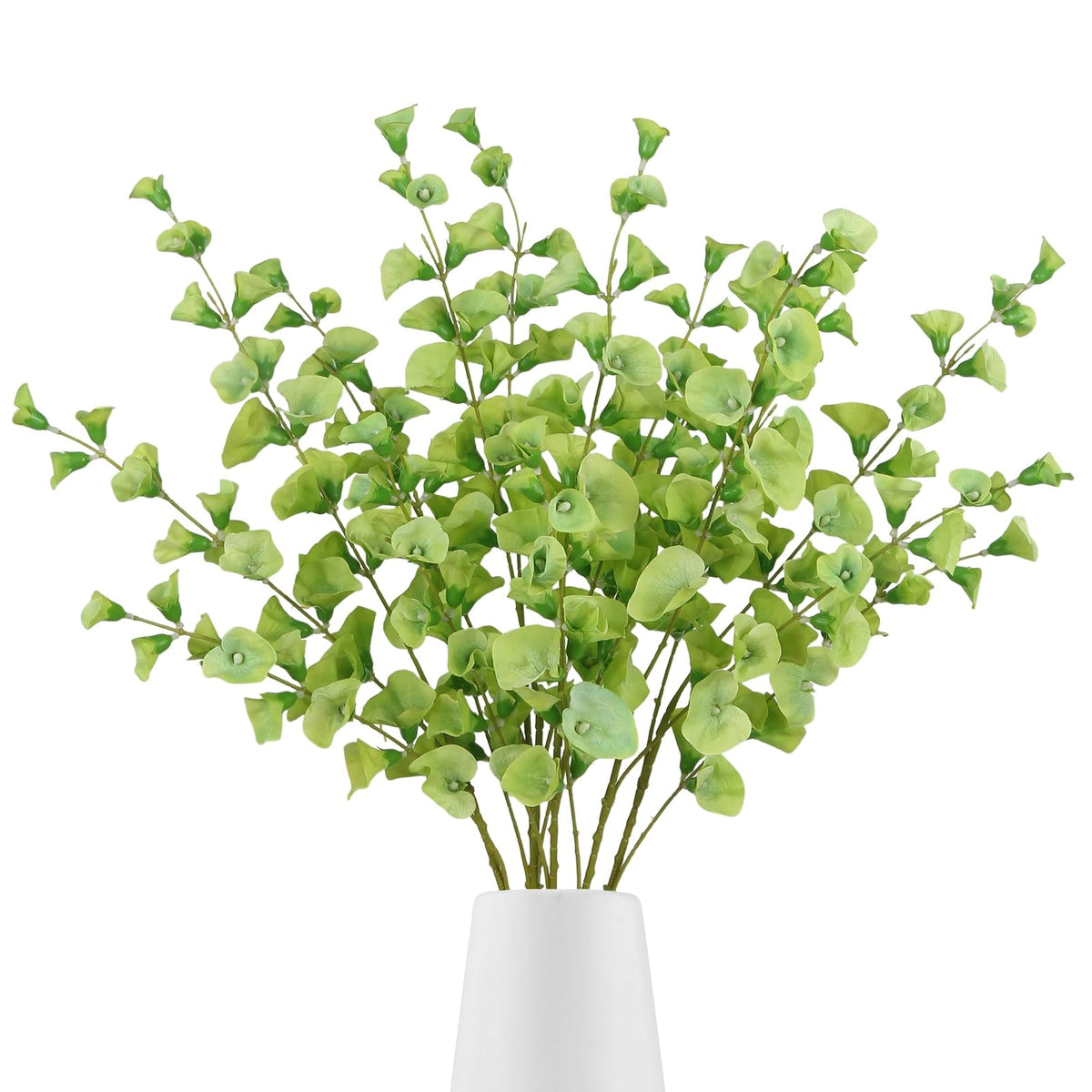 6 PCS Shell Leaf Artificial Flower Bells Grass Flowers Bell of Ireland Artificial Flower 35" Long Stem Greenery Fillers for Vase Wedding Bouquet Home Office Arrangement Indoor Outdoor Decor(Green)