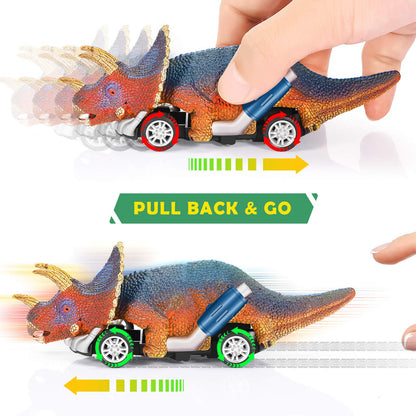 Stfitoh Toys for 2 3 4 5 6 Year Old Boys Girls, Dinosaur Toys for Boy Age 2-6 Year Old Kids Dino Cars Toy Gifts for Boys Age 2 3 4 5 6 Toddler Toy Birthday Xmas Gifts for Kids