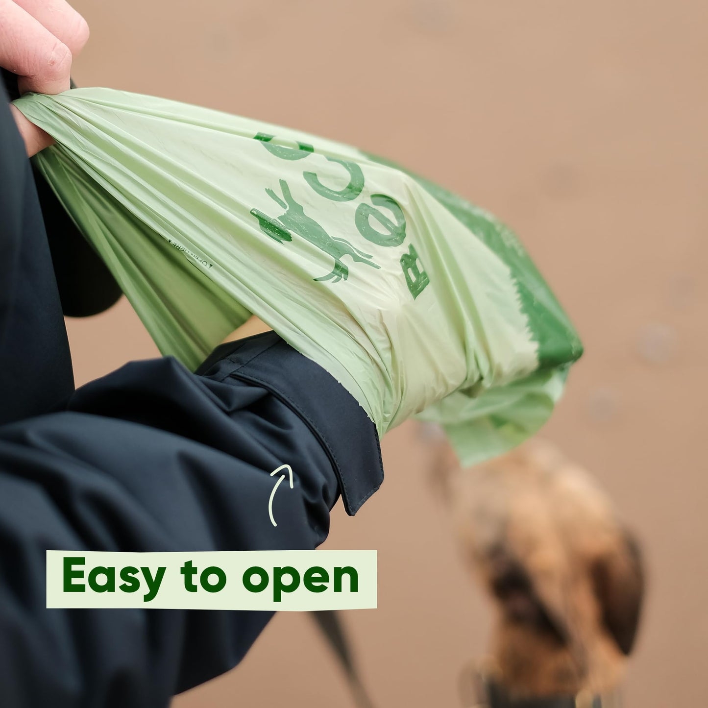 Beco Dog Poop Bags Rolls - Strong & Large - 120 Bags (8 Rolls of 15) Mint Scented, Dispenser Compatible for Dog Waste