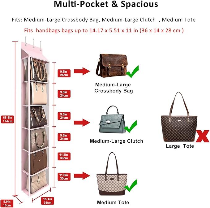 Lirex Over The Door Purse Organizer & Purse Shelf
