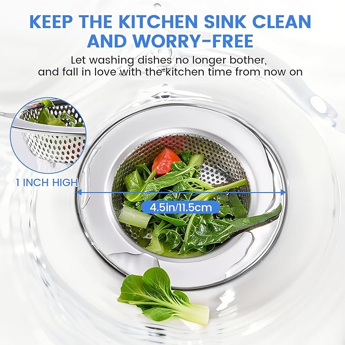 Sink Drain Strainer, Stainless Steel Kitchen Sink Drain Strainer, Dishwasher