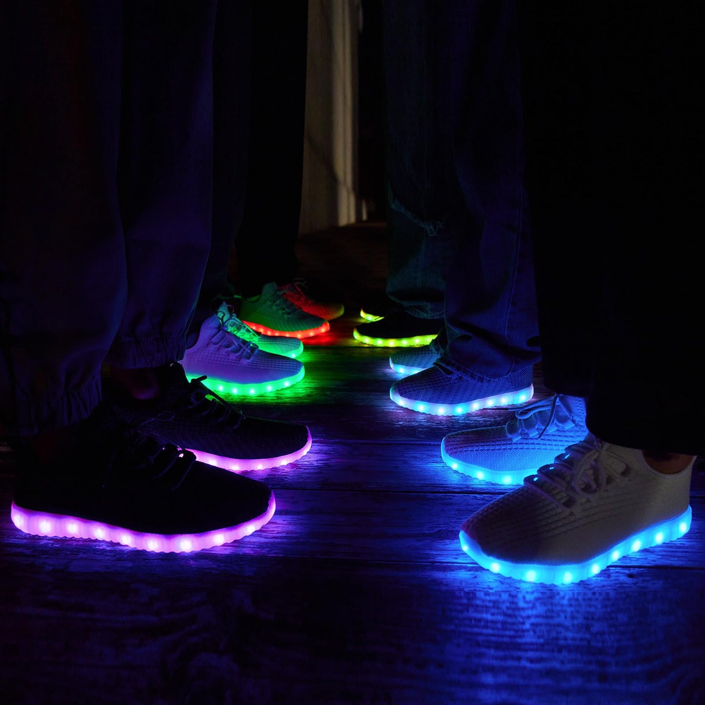 Light Up Shoes for Women Men USB Charging LED Shoes Adult Halloween Dancing Glowing Luminous Trainers Mesh Upper Flashing Sneakers(Black,9)