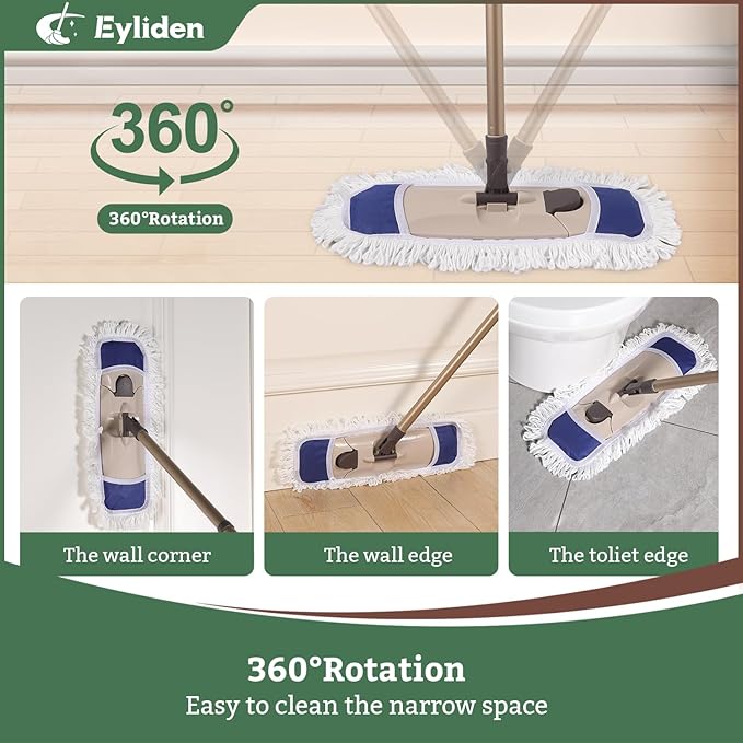 Eyliden Dust Mop with Reusable Washable Pads