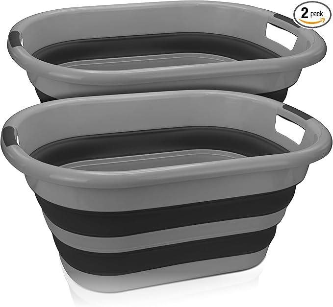 BROOKSTONE Collapsible Laundry Basket Set, Modern Extra Large Collapsible