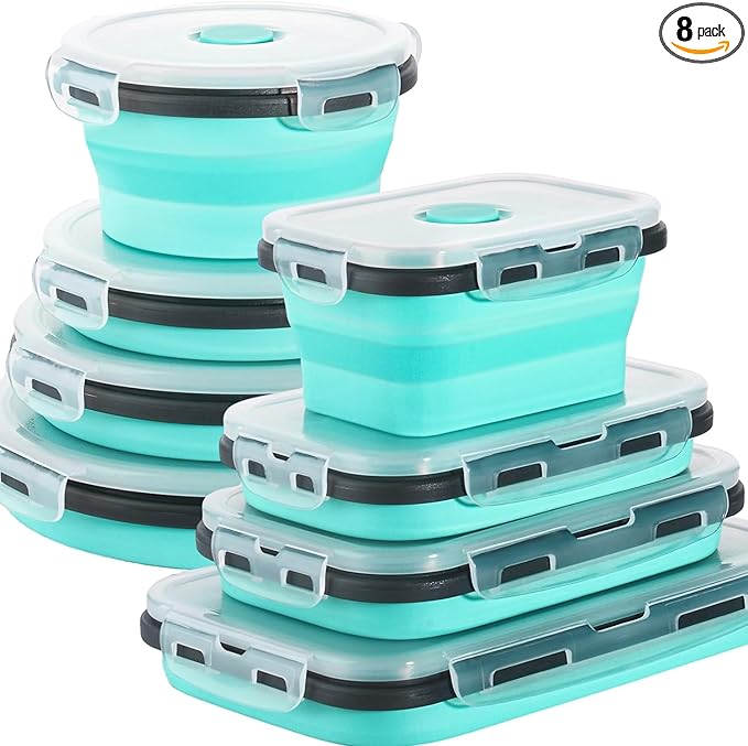 Sudaya 8 Pack Collapsible Food Storage Containers