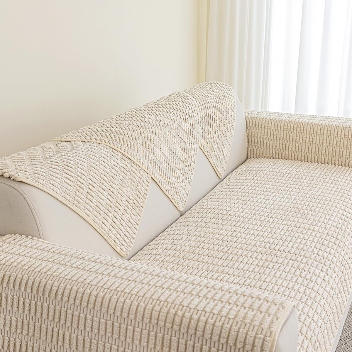 Muamar Dog Bed Cover Sofa Protector,Anti Slip Waterproof Sofa Covers for Living Room Couch Covers,Sofa Mat,Seat Cover,Dog Mat,Pet Pad for Furniture 1 Piece (30x70 inch, Cream White)