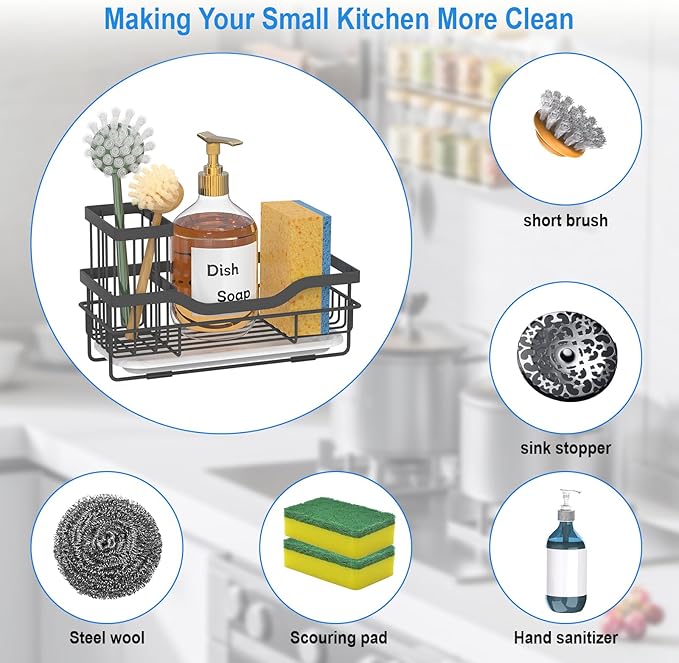 Sponge Holder for Kitchen Caddy Sink Organizer