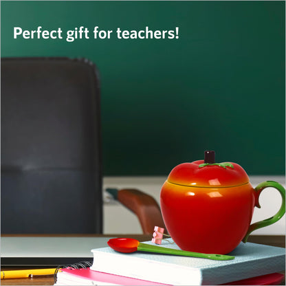 Apple Mug, Teacher Appreciation Gift, Unique Novelty Coffee Cup, Great Teachers Gift Idea & Desk Décor, for Holidays, Birthdays, End of Year Appreciation, for Best Male, Female Gifts
