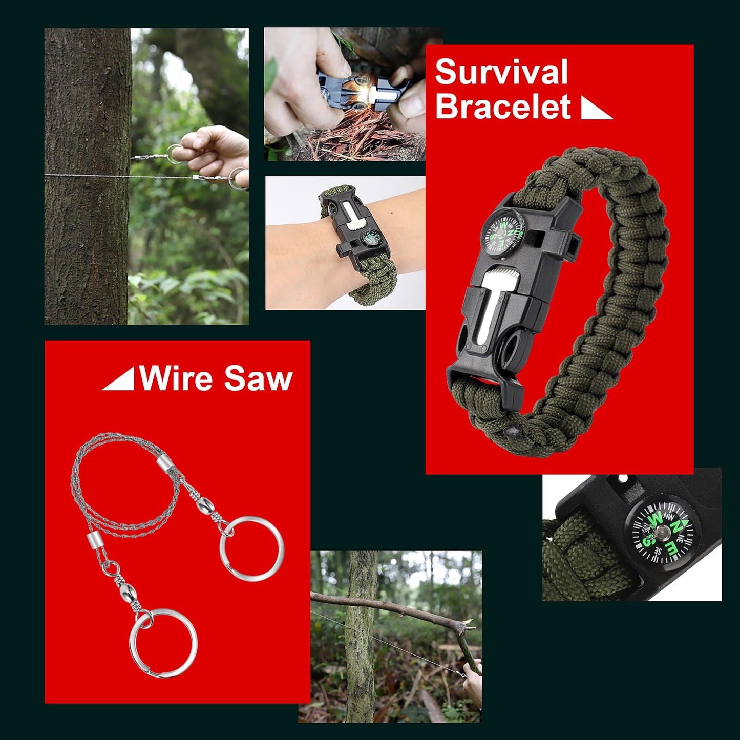 PIXATO Survival Kits, Survival Gear and Equipment 116-in-1, Emergency Kit with First Aid Kit, Tactical Pen, Fishing Kit, Headlamp for Camping, Hiking, Hunting, Gift for Mens