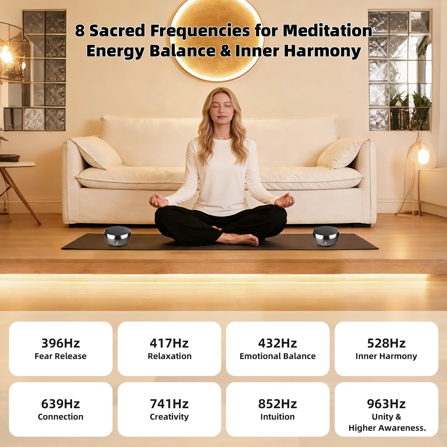 Rylaxtones Meditation System,Electronic Tibetan Singing Bowl,Sound Bath Machine for Meditation,Mindfulness,Sound Bath,Chakra Healing, Stress Relief,Sound Therapy,Yoga Practice,Relaxation
