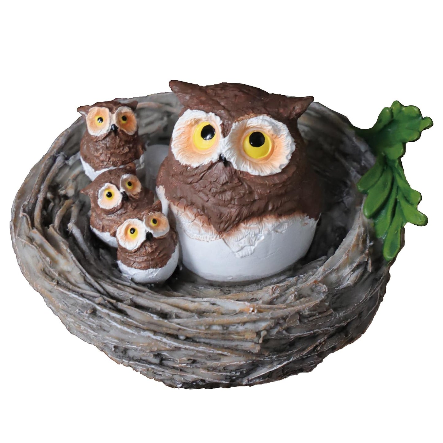 Resin Owl Family Nest Figurine, Cute Owl Garden Figurine Home Office Decor, Rustic Farmhouse Decor for Shelf - Thank You Gifts for Mom Grandma