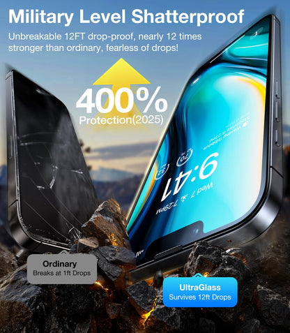 UltraGlass 9H+ Glass for iPhone 15 Pro Max Privacy Screen Protector [Invisible Privacy Armor] Screen Protector 15 Pro Max Tempered [Full Coverage & Longest Durable] 15 ProMax, 2 Pack