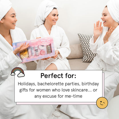 grace & stella Award Winning Skin Care Set - Christmas Gifts for Women, White Elephant Gifts for Adults - Travel Essentials with Under Eye Masks, Serum, Cleanser, Lip Balm - Holiday Gift for Mom, Her