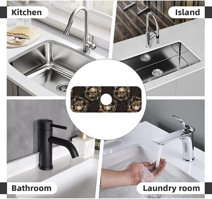 Wiccan Wicca Skull Mushroom Mushrooms Witchcraft Kitchen Sink Splash Guard