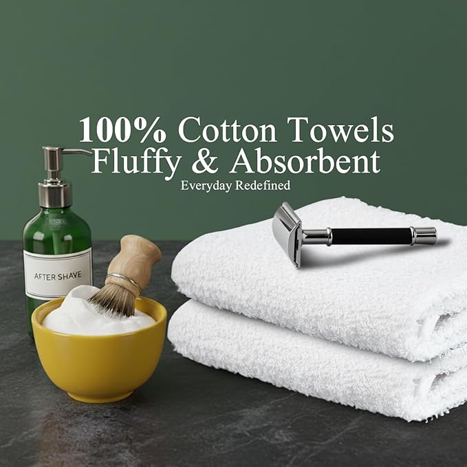 Hand Towels - White Economy Salon & Spa Towels - 100% Cotton, Highly Absorbable