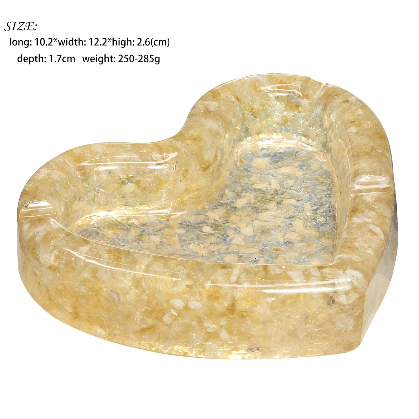 Amogeeli Heart Shaped Orgone Stone Bowl for Crystal Cleansing and Charging, Orgonite Crystal Bowl for Decor