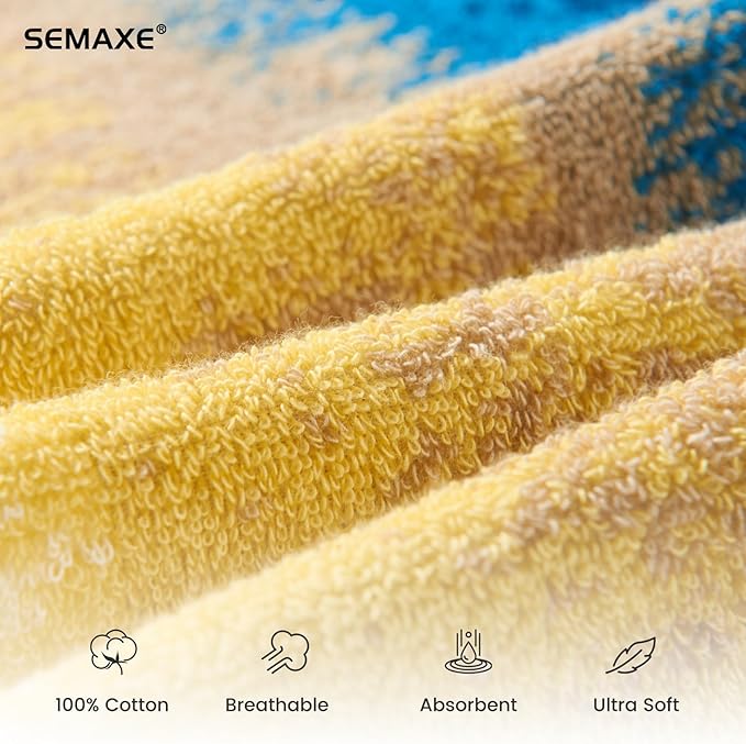 SEMAXE Hand Towels for Bathroom, 100% Cotton Towels