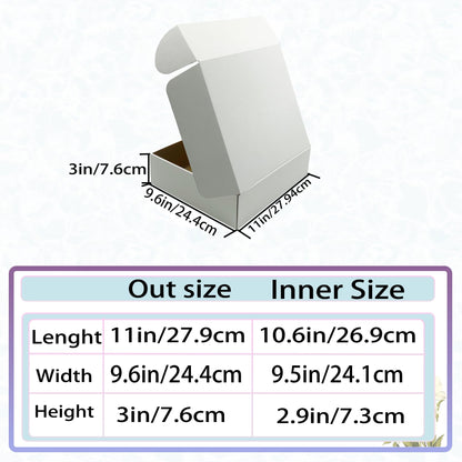 11x9.6x3 Inches White Shipping Boxes Set of 25，Cardboard Boxes Recyclable Corrugated Boxes Mailers for Small Business, Transporting, Packaging Storage Boxes and Craft Gifts Giving Products Box