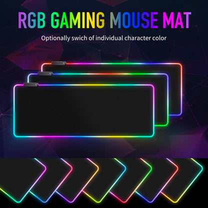 Large RGB Gaming Mouse Pad -15 Light Modes Touch Control Extended Soft Computer Keyboard Mat Non-Slip Rubber Base for Gamer Esports Pros 31.5X11.8(RGB)