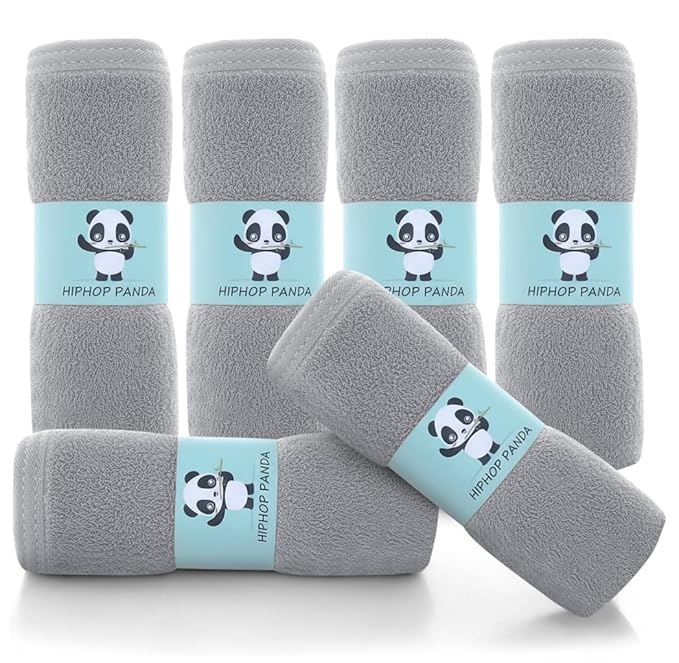 HIPHOP PANDA Baby Washcloths, Rayon Made from Bamboo