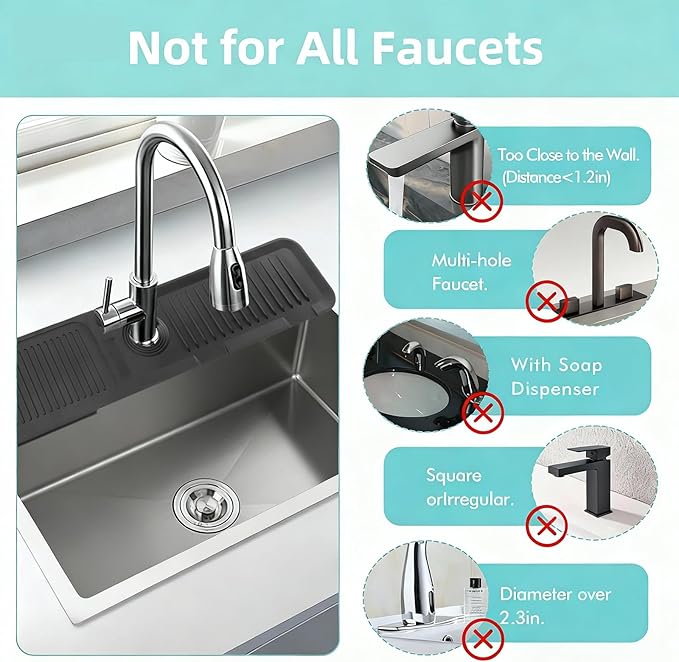 24 Inch Longer Faucet Mat, kitchen sink splash guard-Kitchen Sink Faucet Mat