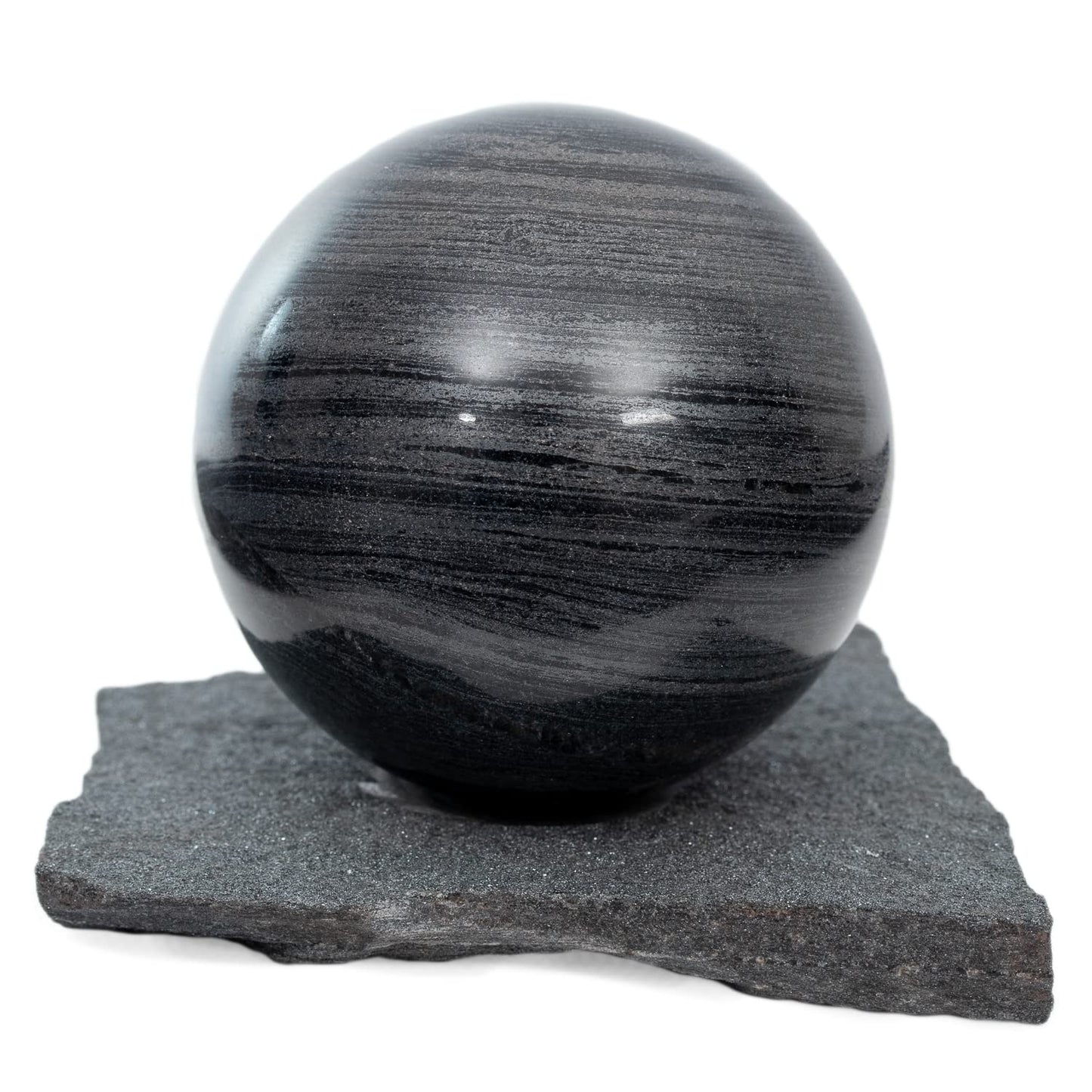 RUMINERAL Specular Hematite Sphere 56-60 mm with Stand Polished Crystal Stone