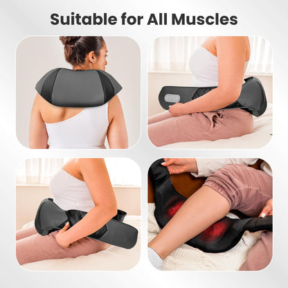COMFIER Shiatsu Neck and Shoulder Massager,Gifts for Mom Dad,Deep Kneading Massage Pillow with Heat, Back Massager, Pillow Massage, Black