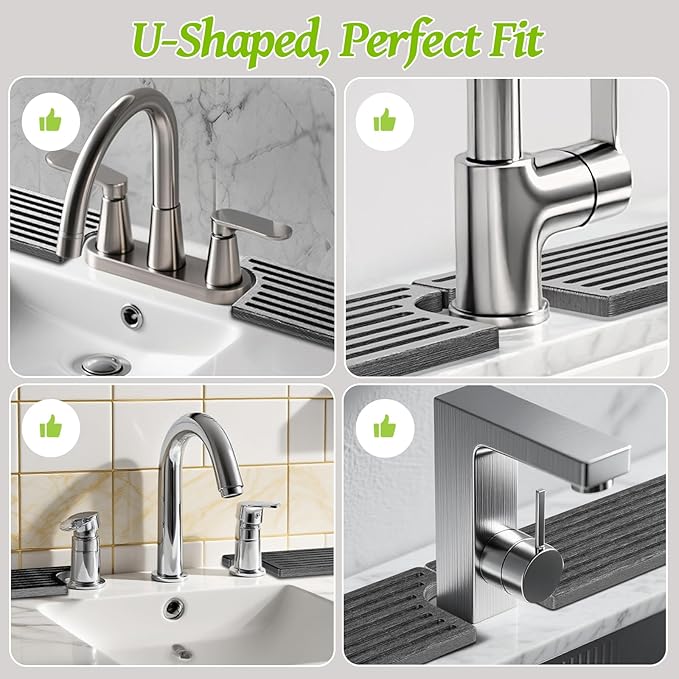 Stone Faucet Mat for Kitchen Sink, Diatomite Quick Dry Kitchen Sink Splash Guard