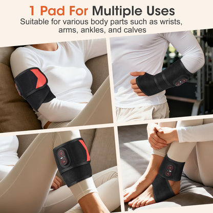 Cordless Wrist Heating Pad for Pain Relief, Rechargeable Wrist Massager for Carpal Tunnel,Heated Wrist Wrap for Arthritis Wrist Pain,Black
