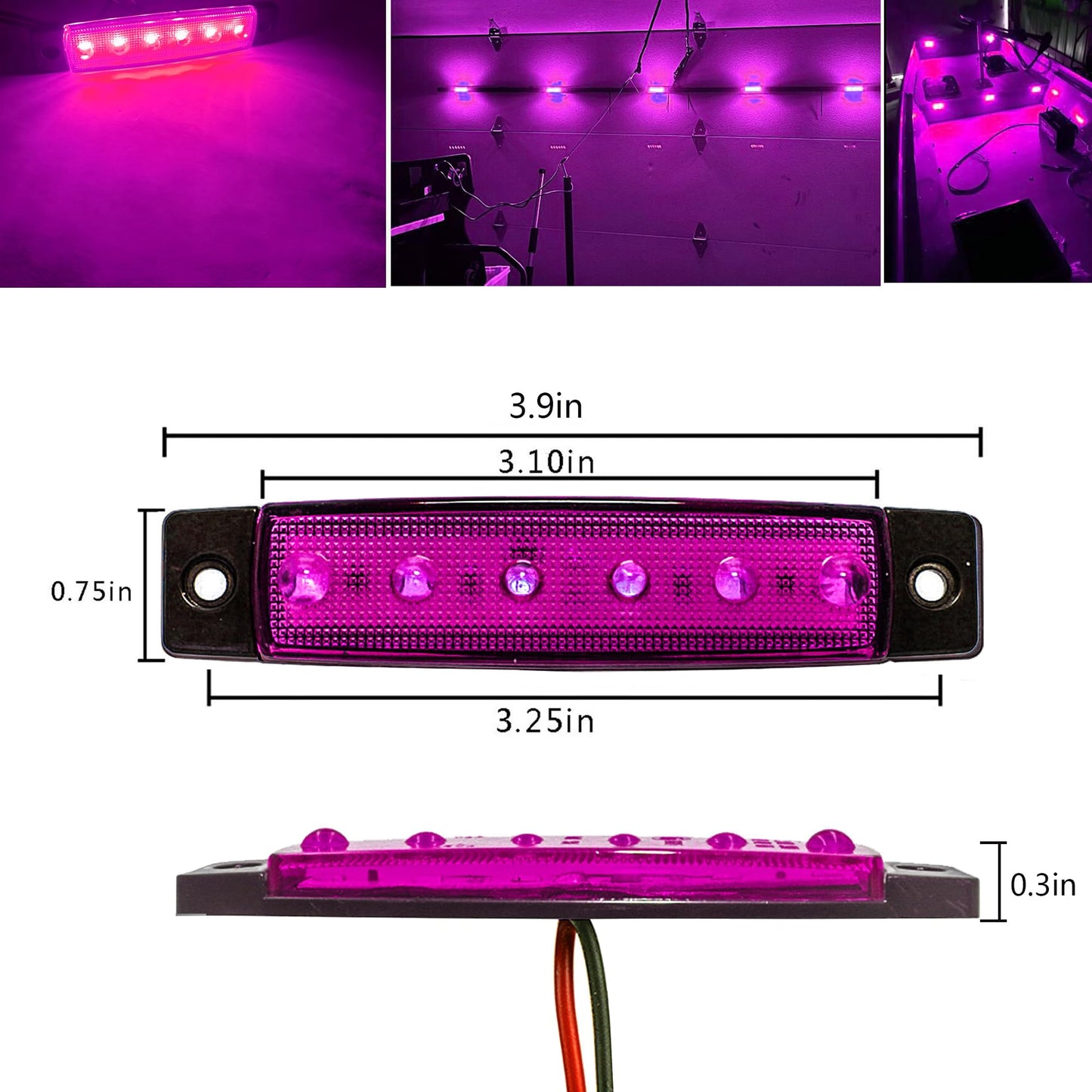 FZSSHYG 20 Pcs Purple LED Rock Strip Lights,Wheel Well Underglow Lighting Kits,Car Rock Lights Exterior Side Marker Lights for Wrangler Truck Golf Cart RV RV SUV Offroad