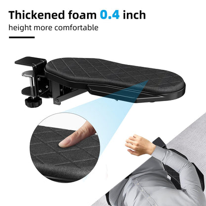 Ergonomics Desk Extender Tray, Table Mount Arm Wrist Rest Shelf, 90° Foldable Elbow Arm Support,Foldable, 180° Swivel, Computer Desk Extender Tray for Home and Office (Folding and Rotating)