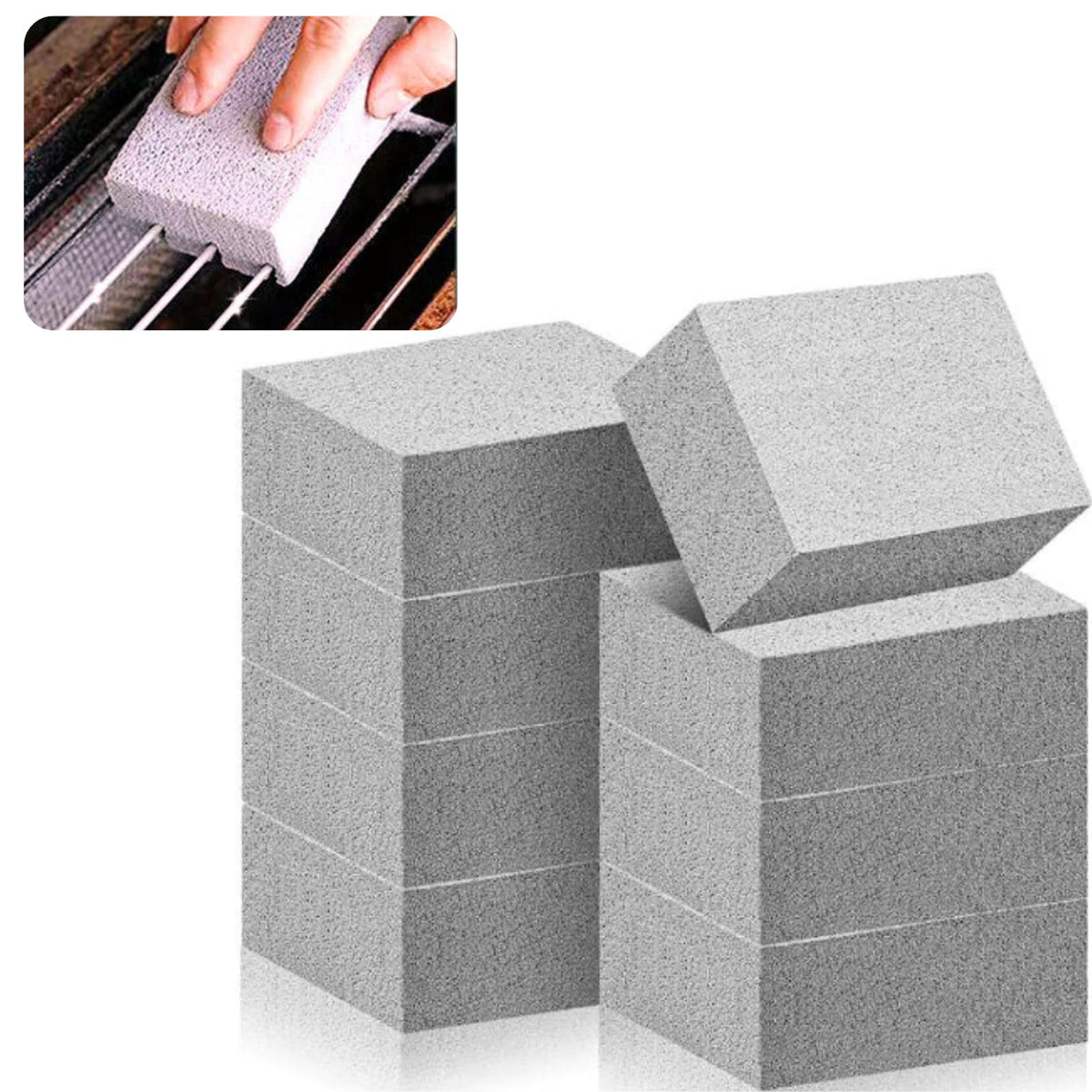 Cayton Grill Brick, 8 PCS Griddle Stone Cleaning Block Barbecue Grill Floating Stone Cleaning Tools Weighted for Cleaning Floating Stones in Ovens Stoves Barbecue Grills