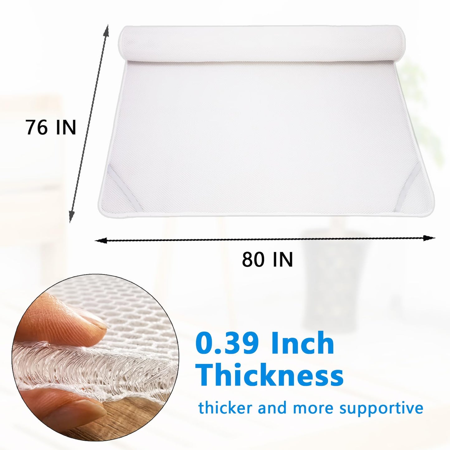 Esme L&H Mattress Underlay RV Ventilated Mattress, Super Breathable 3D Mesh Fabric, Standard King Size, White, Breathable, Washable