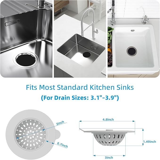 4 Pack Silicone Kitchen Sink Drain Catcher
