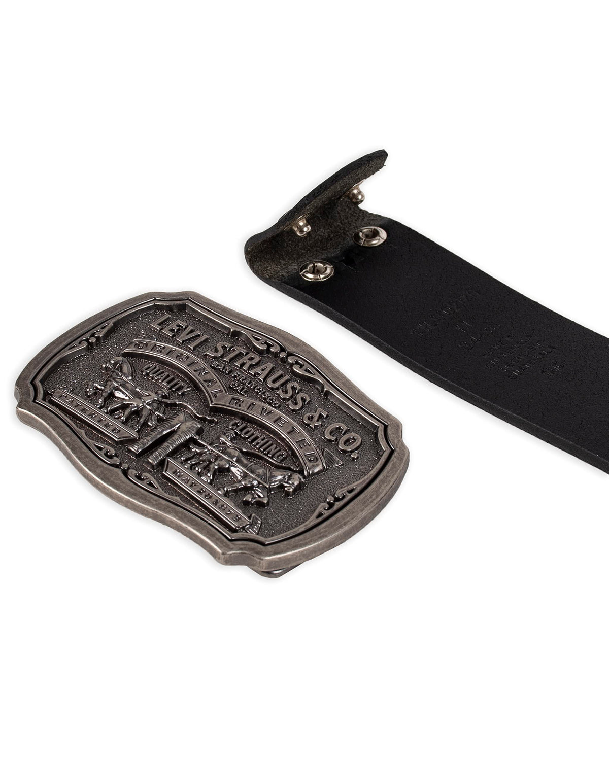 Levi's Men's Leather Belt With Antiqued Buckle,Black,40