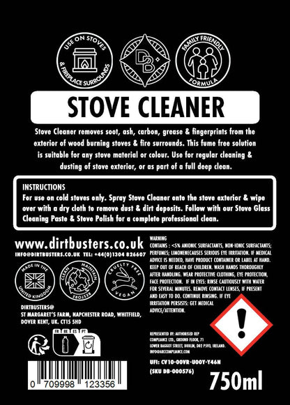 Dirtbusters Stove Polish & Stove Cleaner for Wood & Log Burners & Fireplace Grates, Clean & Restore to Black (250ml & 750ml)