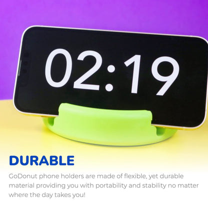 GoDonut Original – Smartphone and Tablet Stand – Compatible with Devices UP to 0.5" Thick Including Protective Cases - for use at Work, at Home, Travel and on-the-go – Black